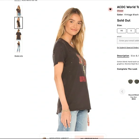 Revolve Chaser AC/DC world tour band tee - Picture 4 of 8